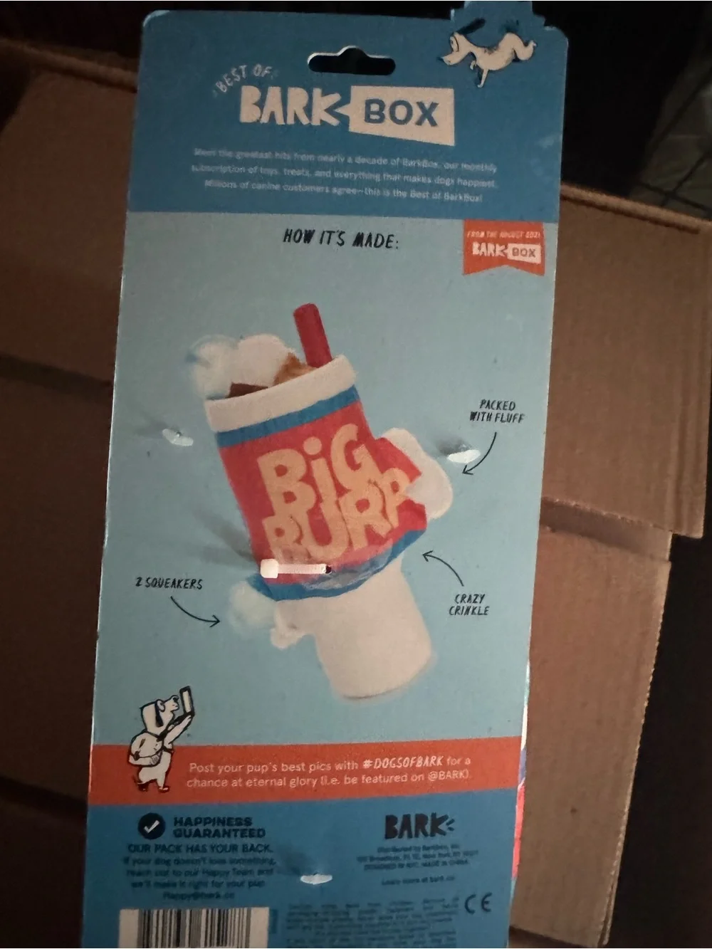 Bark Box Big Burp XL dog toy big gulp for dogs NEW giant dog drink cup